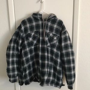 Faded Glory Flannel Jacket with Gray Hood